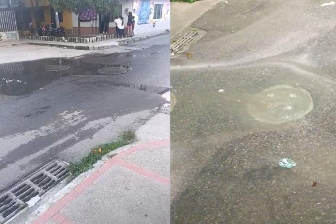 Aguas negras en el barrio Nazareth