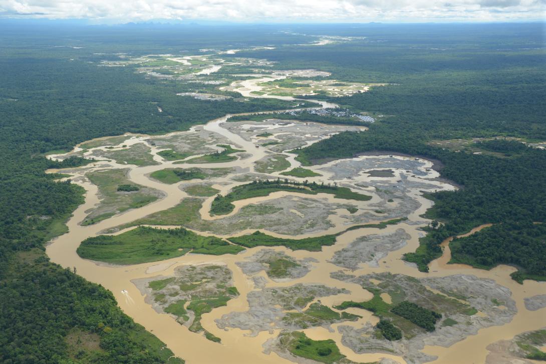 La minería de oro de aluvión afecta más de 94.000 hectáreas, siendo la explotación ilícita responsable del 73 % de esta actividad, lo que agrava la contaminación por mercurio y la deforestación.